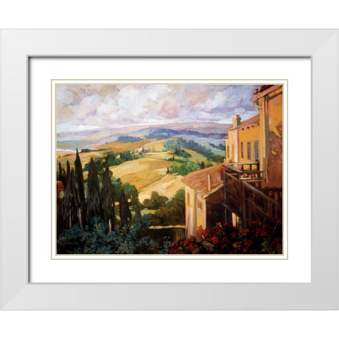 View to the Valley White Modern Wood Framed Art Print with Double Matting by Craig, Philip