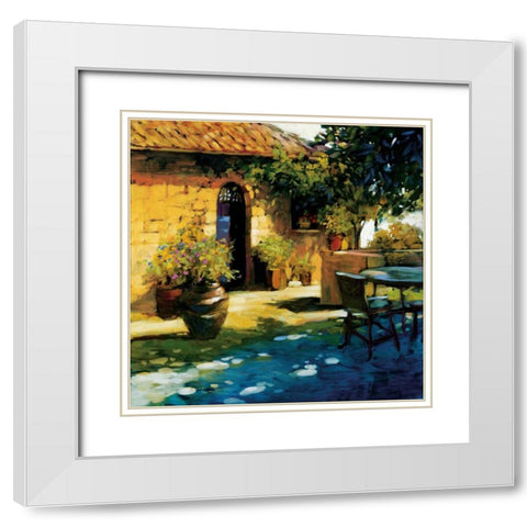 Courtyard Retreat White Modern Wood Framed Art Print with Double Matting by Craig, Philip
