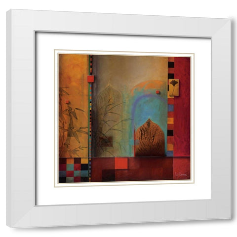Garden Ensemble White Modern Wood Framed Art Print with Double Matting by Li-Leger, Don