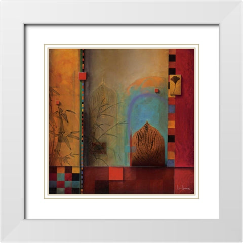 Garden Ensemble White Modern Wood Framed Art Print with Double Matting by Li-Leger, Don