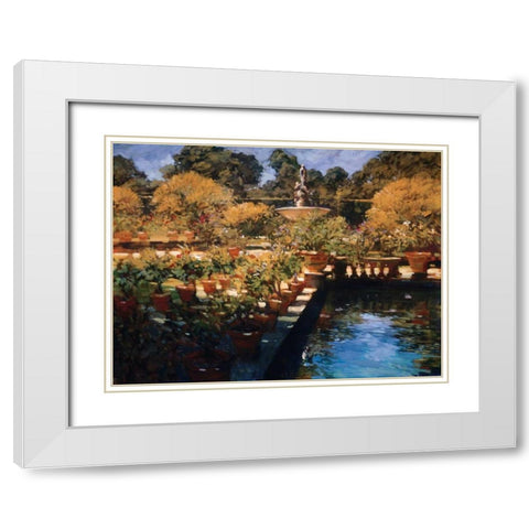 Boboli Gardens - Florence White Modern Wood Framed Art Print with Double Matting by Craig, Philip