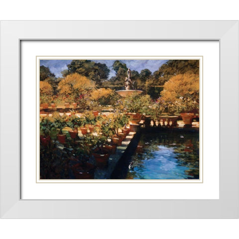 Boboli Gardens - Florence White Modern Wood Framed Art Print with Double Matting by Craig, Philip