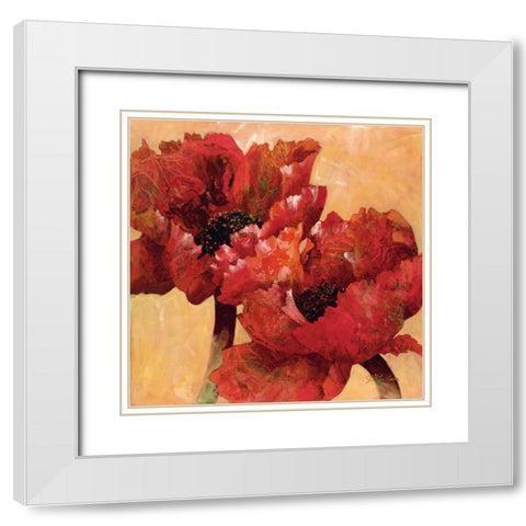 Duet White Modern Wood Framed Art Print with Double Matting by Kamikura, Joyce