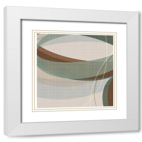 Mint Ripple White Modern Wood Framed Art Print with Double Matting by Ahava