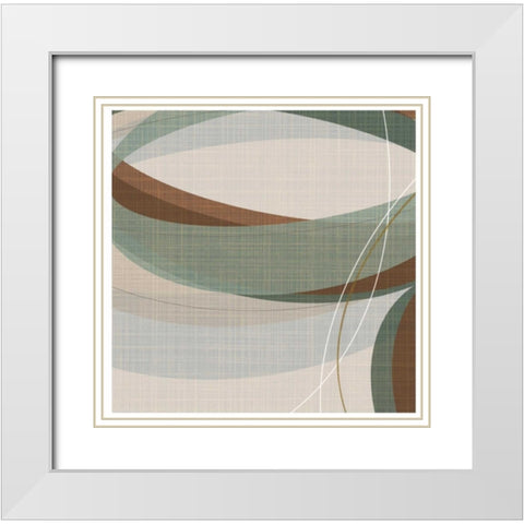 Mint Ripple White Modern Wood Framed Art Print with Double Matting by Ahava