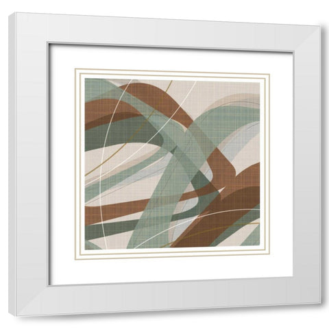 Mint Ripple White Modern Wood Framed Art Print with Double Matting by Ahava