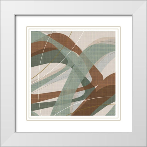 Mint Ripple White Modern Wood Framed Art Print with Double Matting by Ahava
