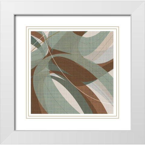 Mint Ripple White Modern Wood Framed Art Print with Double Matting by Ahava