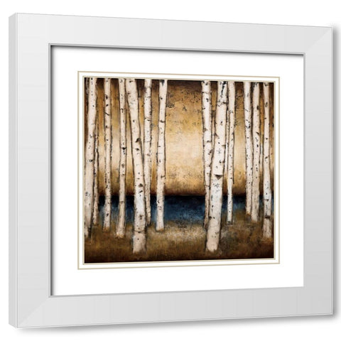 Birch Landing White Modern Wood Framed Art Print with Double Matting by St.Germain, Patrick