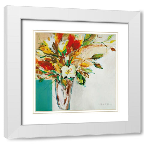 Burst of Spring White Modern Wood Framed Art Print with Double Matting by Barnes, Natasha