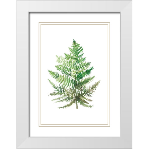 Wild Greens I White Modern Wood Framed Art Print with Double Matting by Meyers, Rebecca