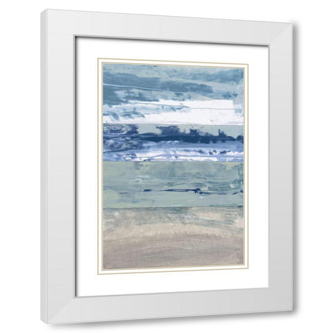 Coastal Hues I White Modern Wood Framed Art Print with Double Matting by Fields, Laurie