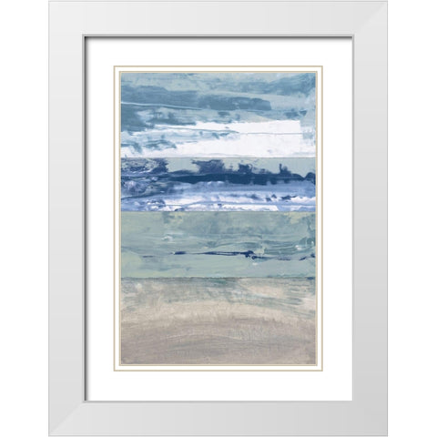 Coastal Hues I White Modern Wood Framed Art Print with Double Matting by Fields, Laurie