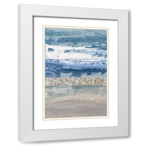 Coastal Hues II White Modern Wood Framed Art Print with Double Matting by Fields, Laurie