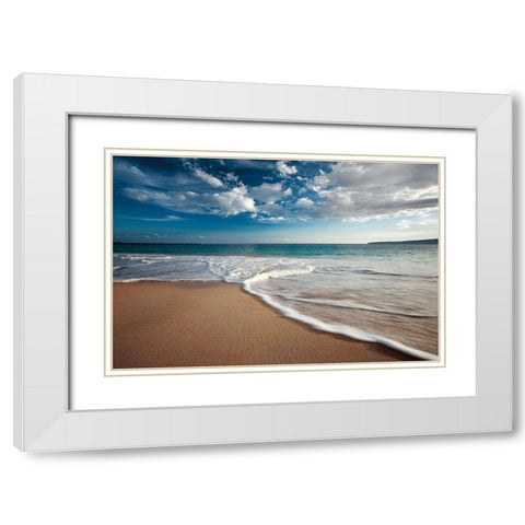 Calm Waters White Modern Wood Framed Art Print with Double Matting by Frates, Dennis