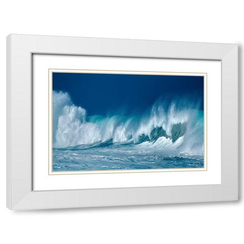 Breaking Waves White Modern Wood Framed Art Print with Double Matting by Frates, Dennis