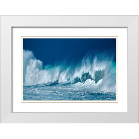 Breaking Waves White Modern Wood Framed Art Print with Double Matting by Frates, Dennis