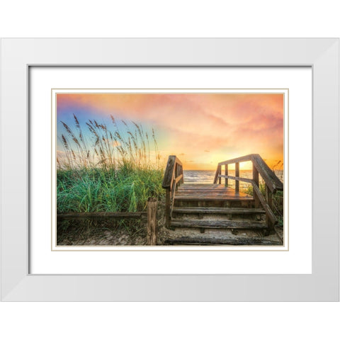 Walk Into Sunrise White Modern Wood Framed Art Print with Double Matting by Celebrate Life Gallery