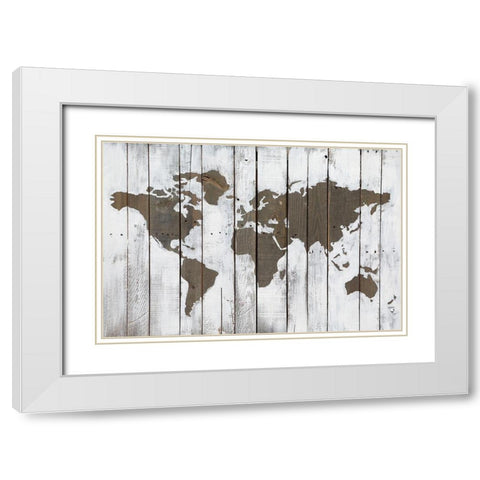 Weathered World White Modern Wood Framed Art Print with Double Matting by Bassin, Charlotte