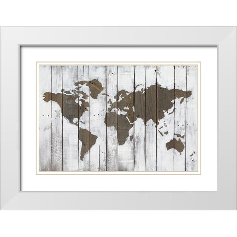 Weathered World White Modern Wood Framed Art Print with Double Matting by Bassin, Charlotte
