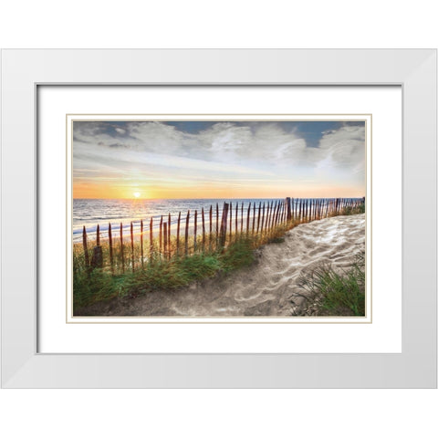 White Sands At Sunset White Modern Wood Framed Art Print with Double Matting by Celebrate Life Gallery