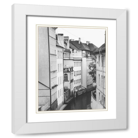 Little Canal Prague Czech Republic White Modern Wood Framed Art Print with Double Matting by Schick, Cyndi