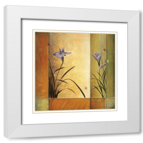 Terra Cotta Garden White Modern Wood Framed Art Print with Double Matting by Li-Leger, Don