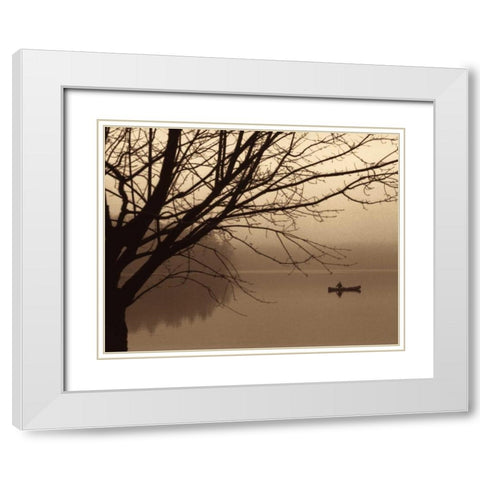 Quiet Seclusion I White Modern Wood Framed Art Print with Double Matting by Harris, Keith
