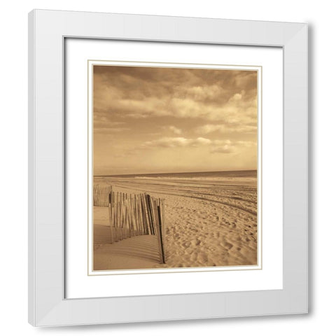 Sand Escape White Modern Wood Framed Art Print with Double Matting by Recent Developments, LLC