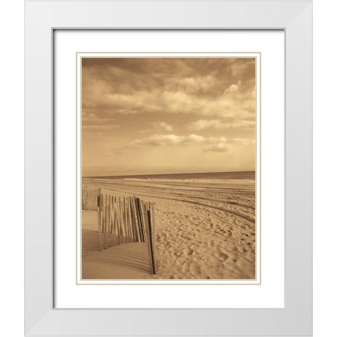 Sand Escape White Modern Wood Framed Art Print with Double Matting by Recent Developments, LLC