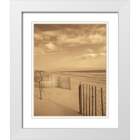 Beach Retreat White Modern Wood Framed Art Print with Double Matting by Recent Developments, LLC