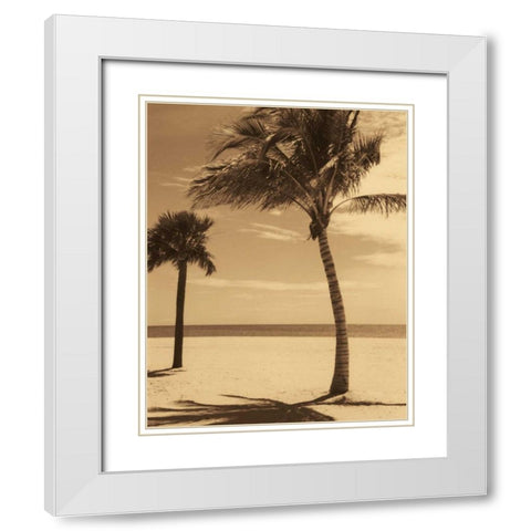 Palm Beach I White Modern Wood Framed Art Print with Double Matting by Kelly, Dennis