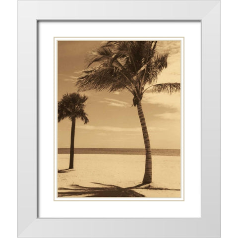 Palm Beach I White Modern Wood Framed Art Print with Double Matting by Kelly, Dennis