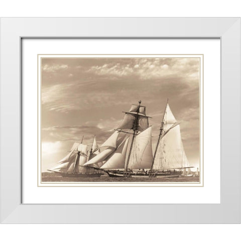 Maiden Voyage II White Modern Wood Framed Art Print with Double Matting by Stevens, David