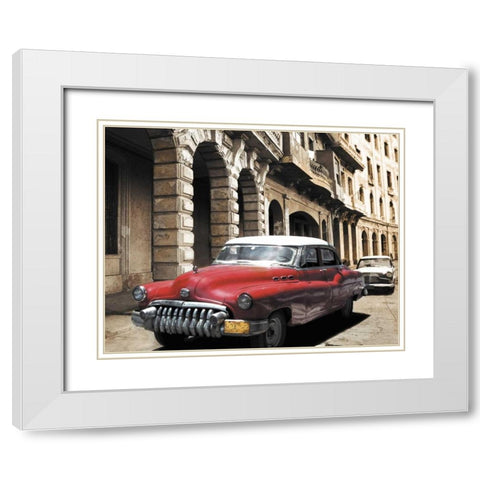 Cuban Cars I White Modern Wood Framed Art Print with Double Matting by Groth, C.J.