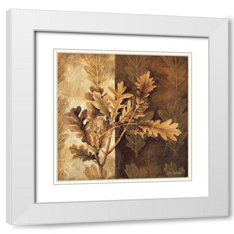 Leaf Patterns I White Modern Wood Framed Art Print with Double Matting by Thompson, Linda