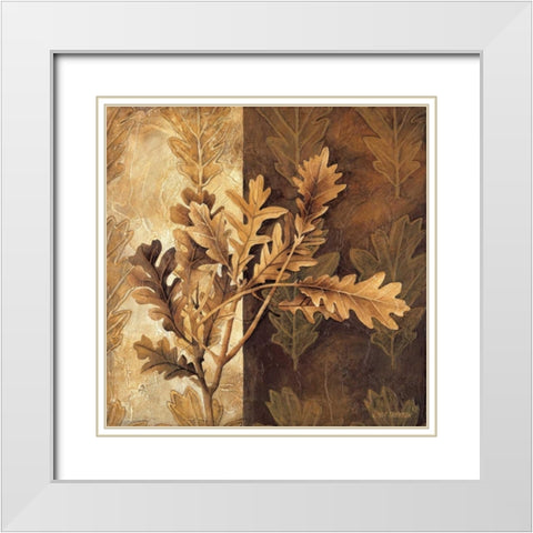 Leaf Patterns I White Modern Wood Framed Art Print with Double Matting by Thompson, Linda