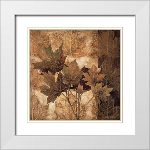 Leaf Patterns II White Modern Wood Framed Art Print with Double Matting by Thompson, Linda