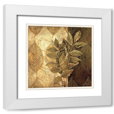Leaf Patterns IV White Modern Wood Framed Art Print with Double Matting by Thompson, Linda