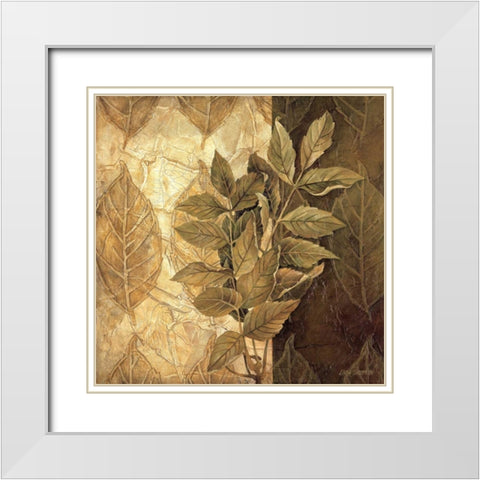 Leaf Patterns IV White Modern Wood Framed Art Print with Double Matting by Thompson, Linda