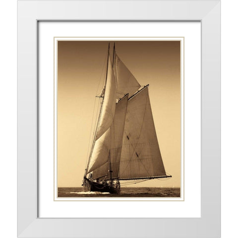 Under Sail I White Modern Wood Framed Art Print with Double Matting by LeBlanc, Frederick J.