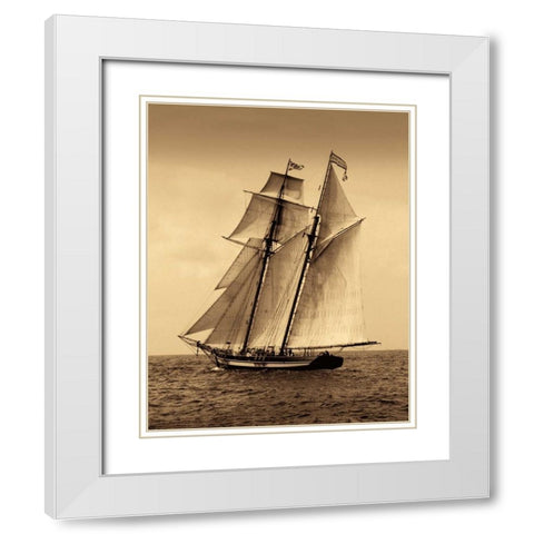 Under Sail II White Modern Wood Framed Art Print with Double Matting by LeBlanc, Frederick J.