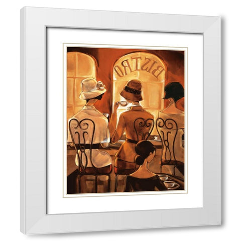 Rendez-vous au Bistro White Modern Wood Framed Art Print with Double Matting by Biddle, Trish