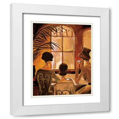 Cafe du Coin White Modern Wood Framed Art Print with Double Matting by Biddle, Trish