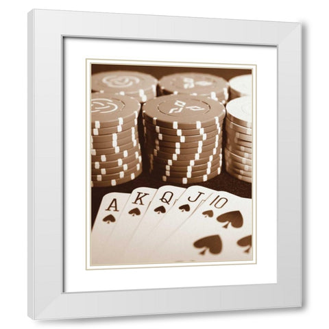 Poker White Modern Wood Framed Art Print with Double Matting by Maihara/Watt, Jeff/Boyce