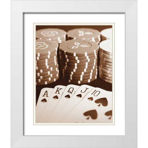 Poker White Modern Wood Framed Art Print with Double Matting by Maihara/Watt, Jeff/Boyce