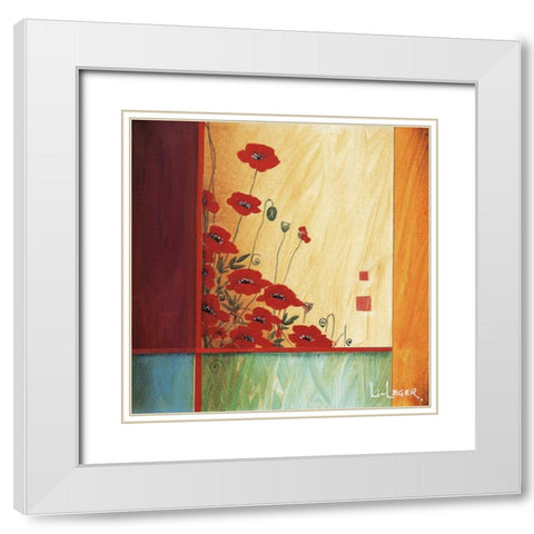 Along the Garden Wall White Modern Wood Framed Art Print with Double Matting by Li-Leger, Don