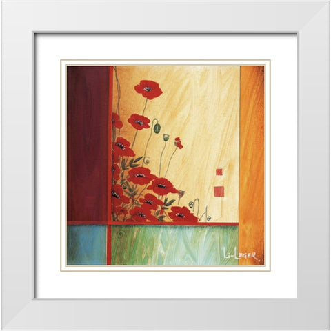 Along the Garden Wall White Modern Wood Framed Art Print with Double Matting by Li-Leger, Don
