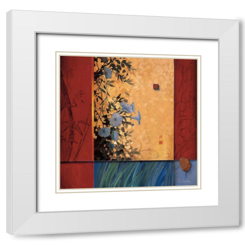 Artists Garden White Modern Wood Framed Art Print with Double Matting by Li-Leger, Don