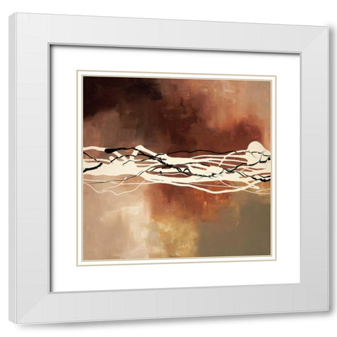 Copper Melody I White Modern Wood Framed Art Print with Double Matting by Maitland, Laurie
